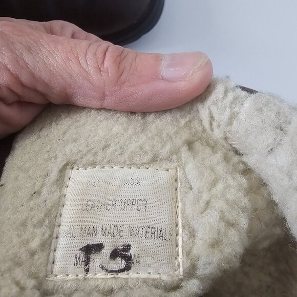 Khombu Boots Brown Leather Rustic Sherpa Winter 8.5 - Picture 10 of 12